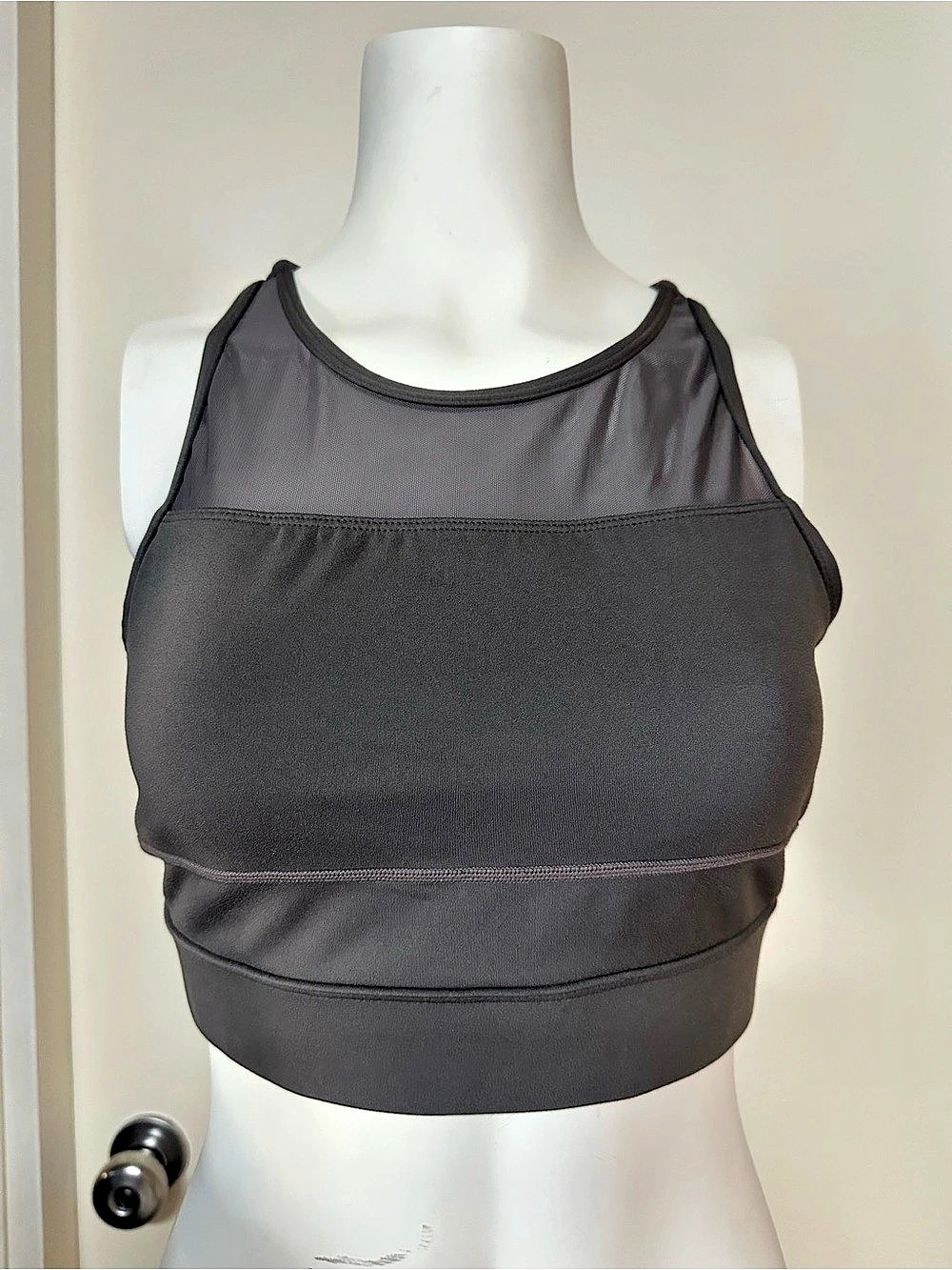 Zyia Active All Star Mesh Athletic Bra Gray Size XL